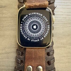 Apple Smartwatch with Brown Leather Band
